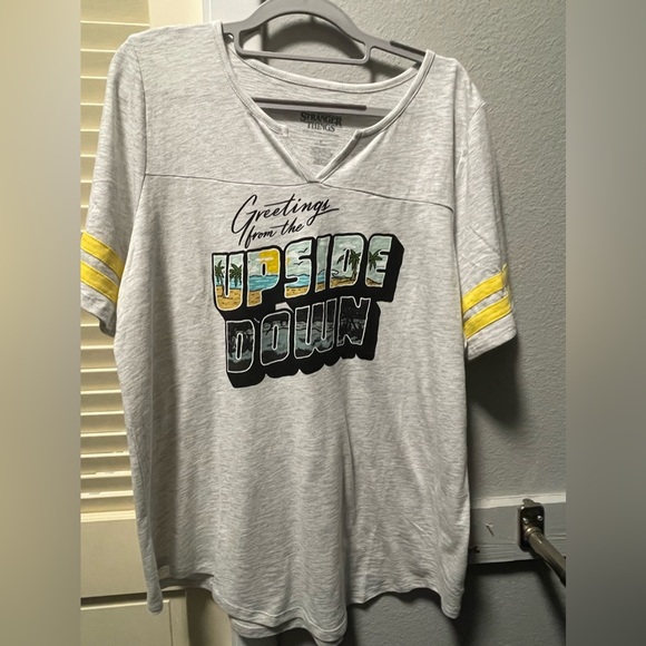Stranger Things Upside Down Football Tee 0 12 0x Large Shirt Torrid Oatmeal - Picture 7 of 13